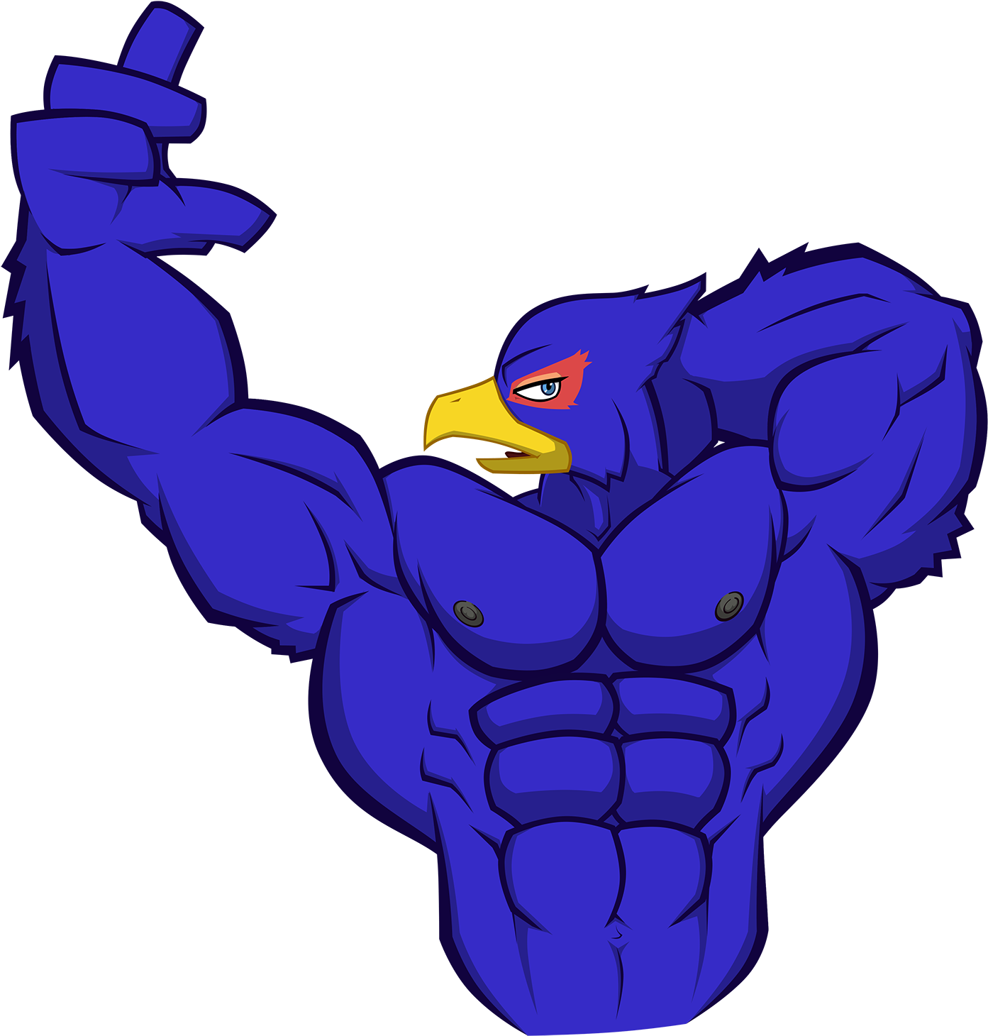 Falco Flexing - Star Fox Wolf Muscles (1427x1500)