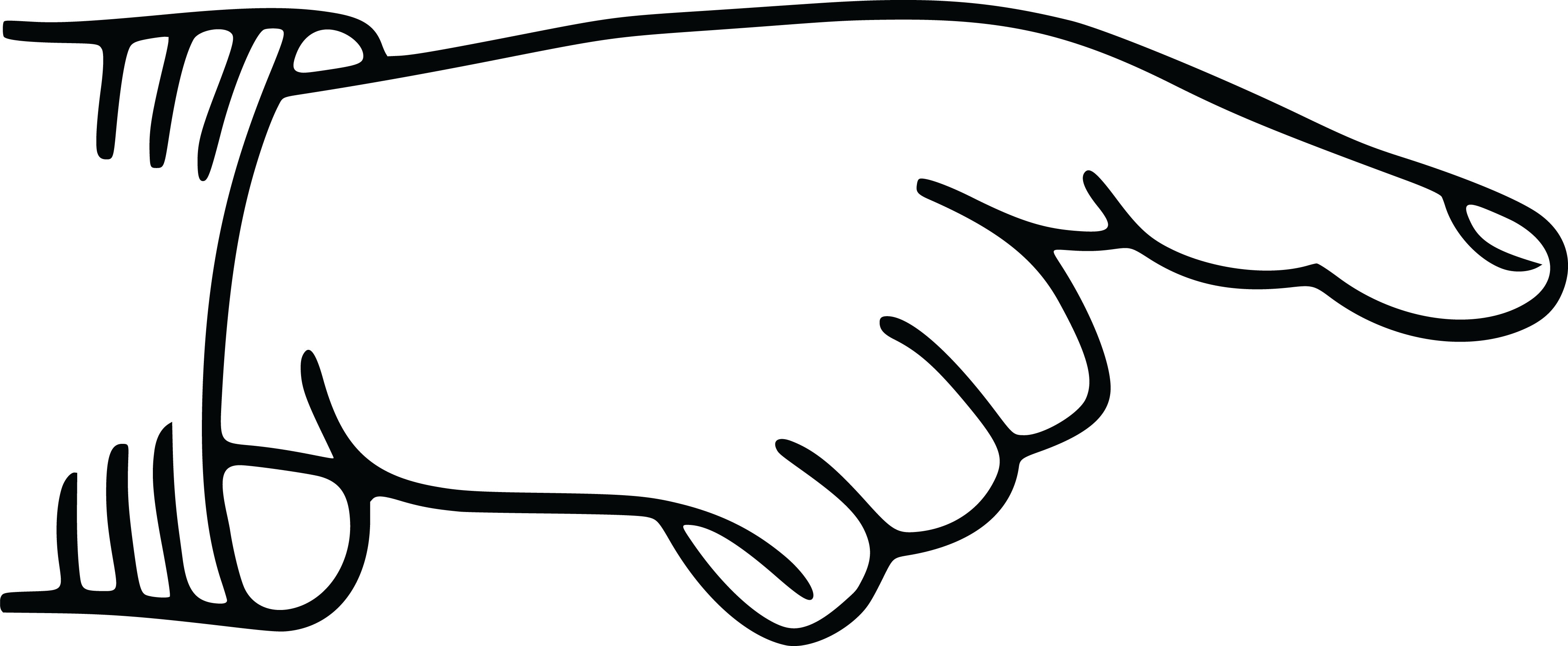 Free Clipart Of A Hand Pointing A Finger, Black White - Pointing Finger (4000x1649)
