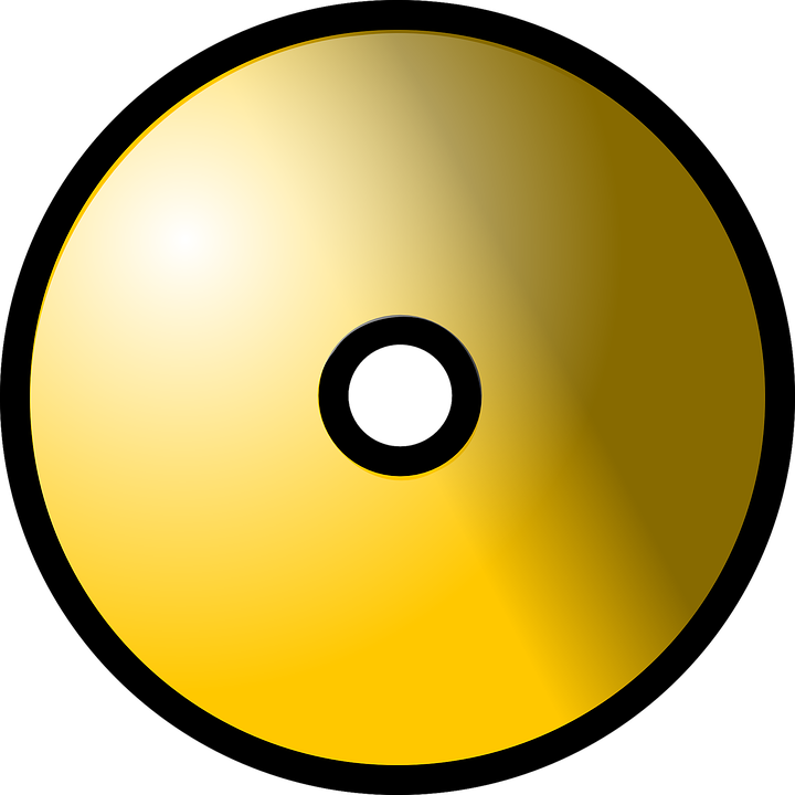 Dvd Cd Gold Media Storage Optical Computer Data - Cd Clipart (750x750)