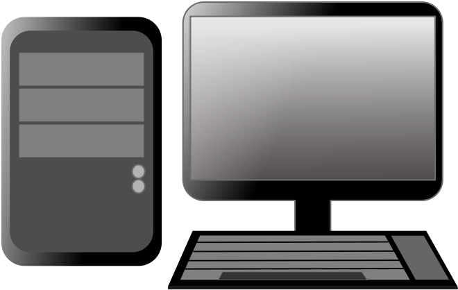 Pc Clipart - - Desktop Computer Vector Png (1061x750)