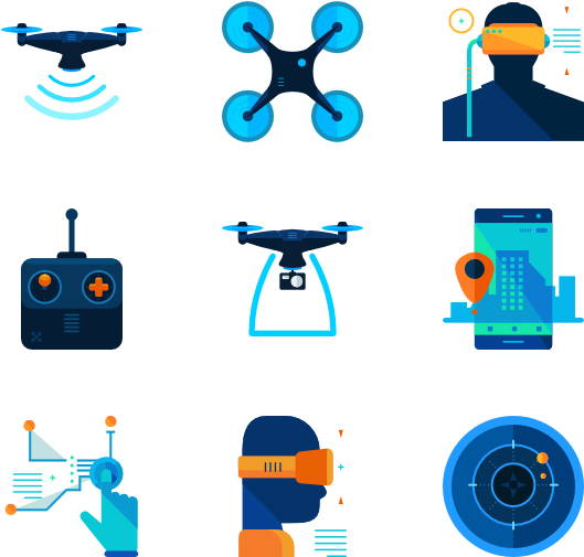 Drone - Drone Icon Flat (600x564)