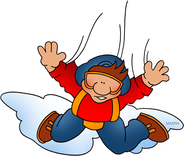 Free - Clip Art Sky Diving (648x572)