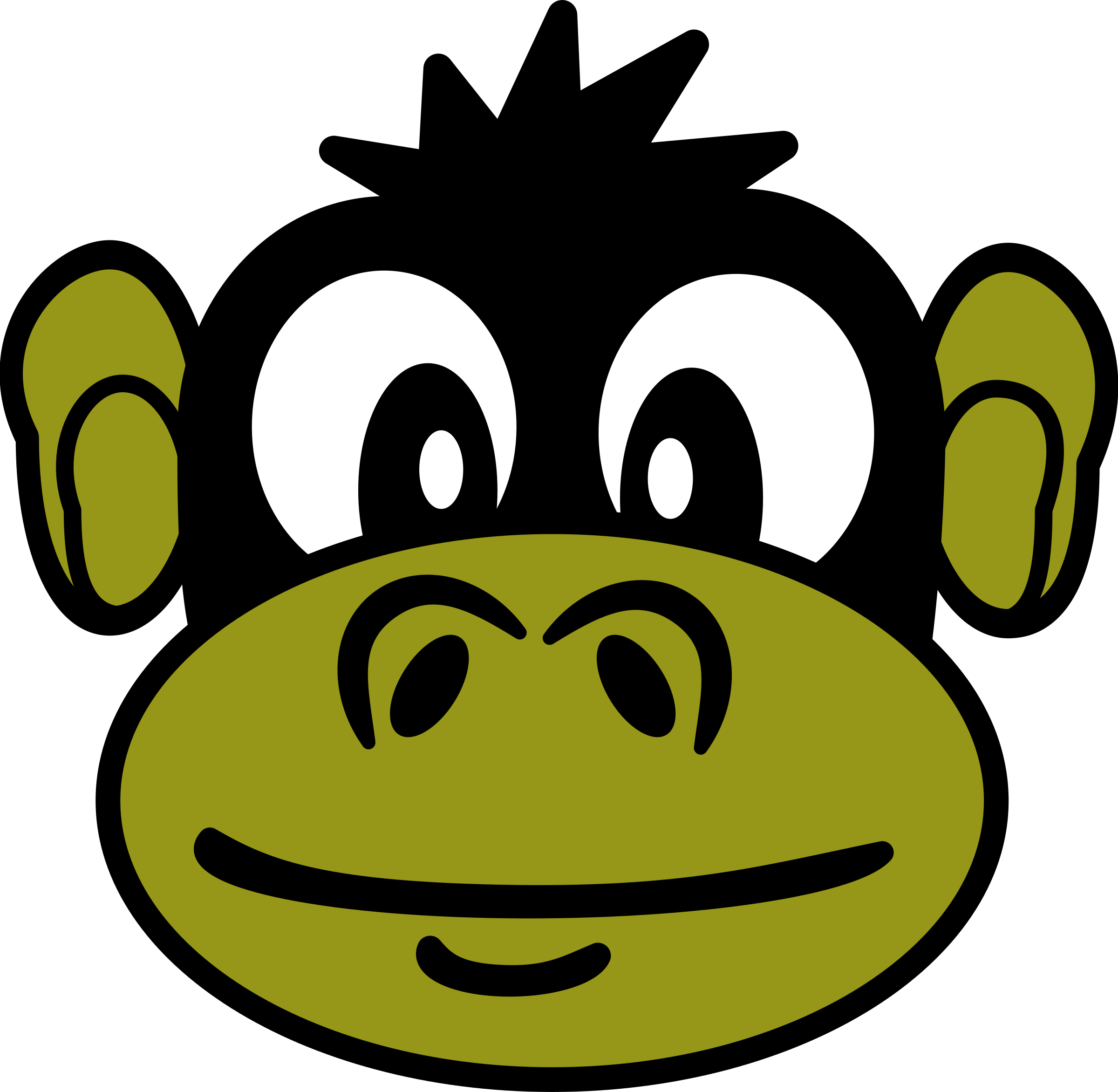 Big Image - Monkey Face Oval Ornament (2400x2344)