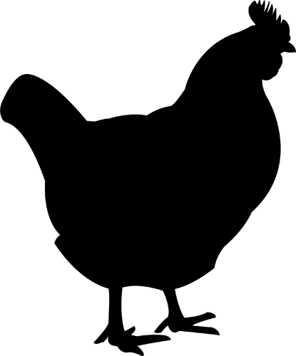 Chicken Clipart Solid Black - Chicken Silhouette No Background (415x500)