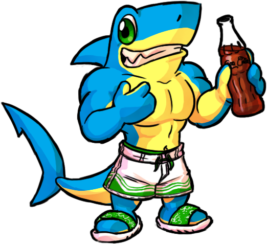 Shark Dude By Goronic - Drawing (533x503)