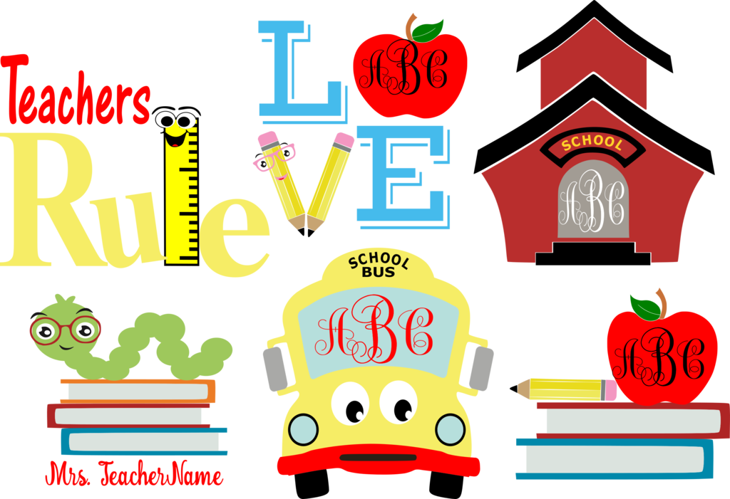 Teacher Appreciation Monogram Svg Frames - Teacher Monogram (1024x701)