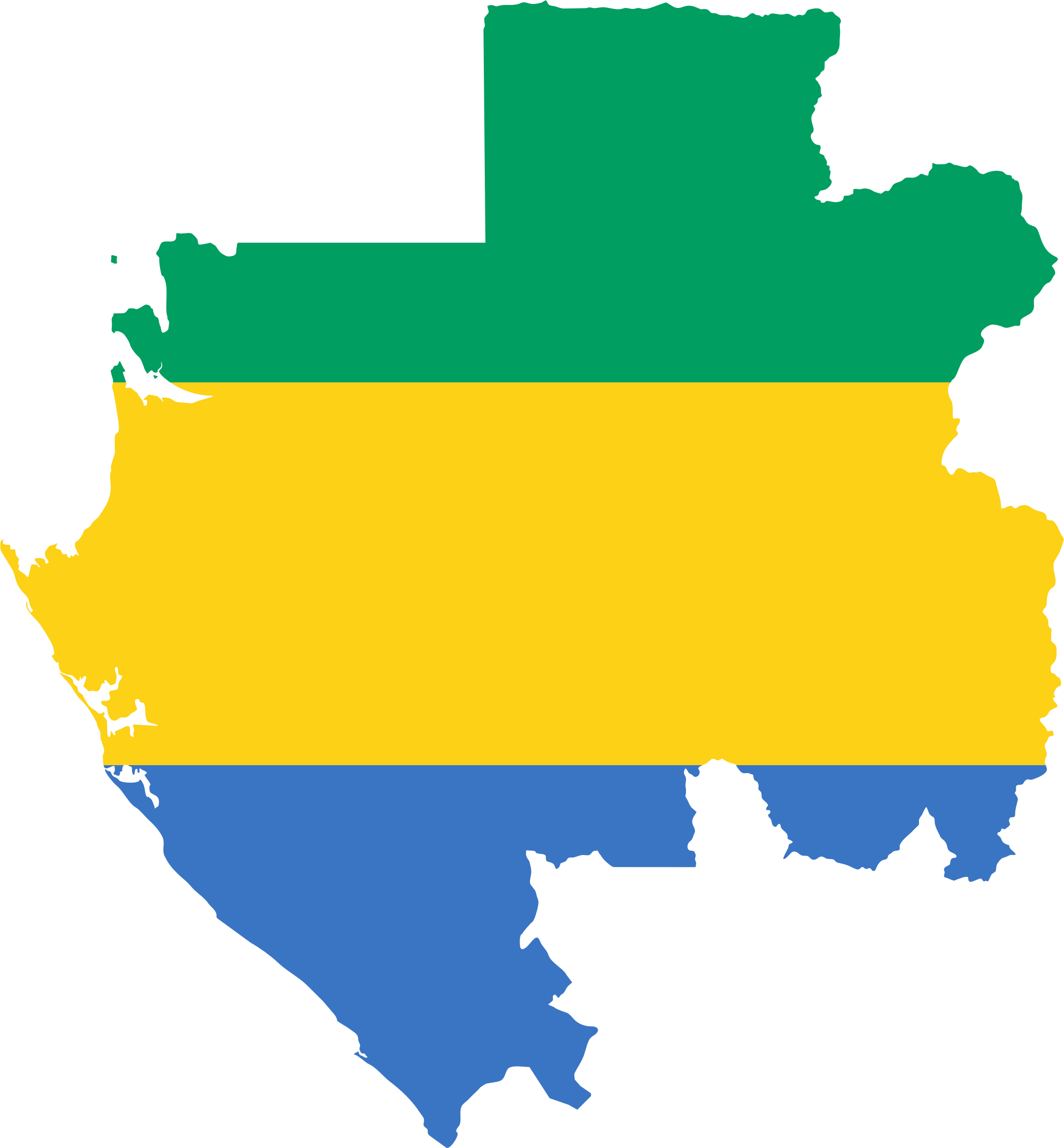 Gabon - Gabon Flag Map (2142x2312)