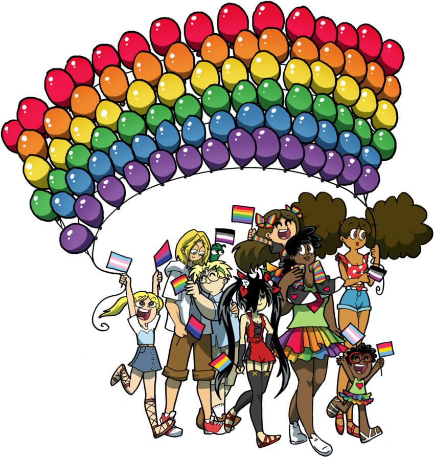 Pride March By Abwingz - Cartoon (871x918)