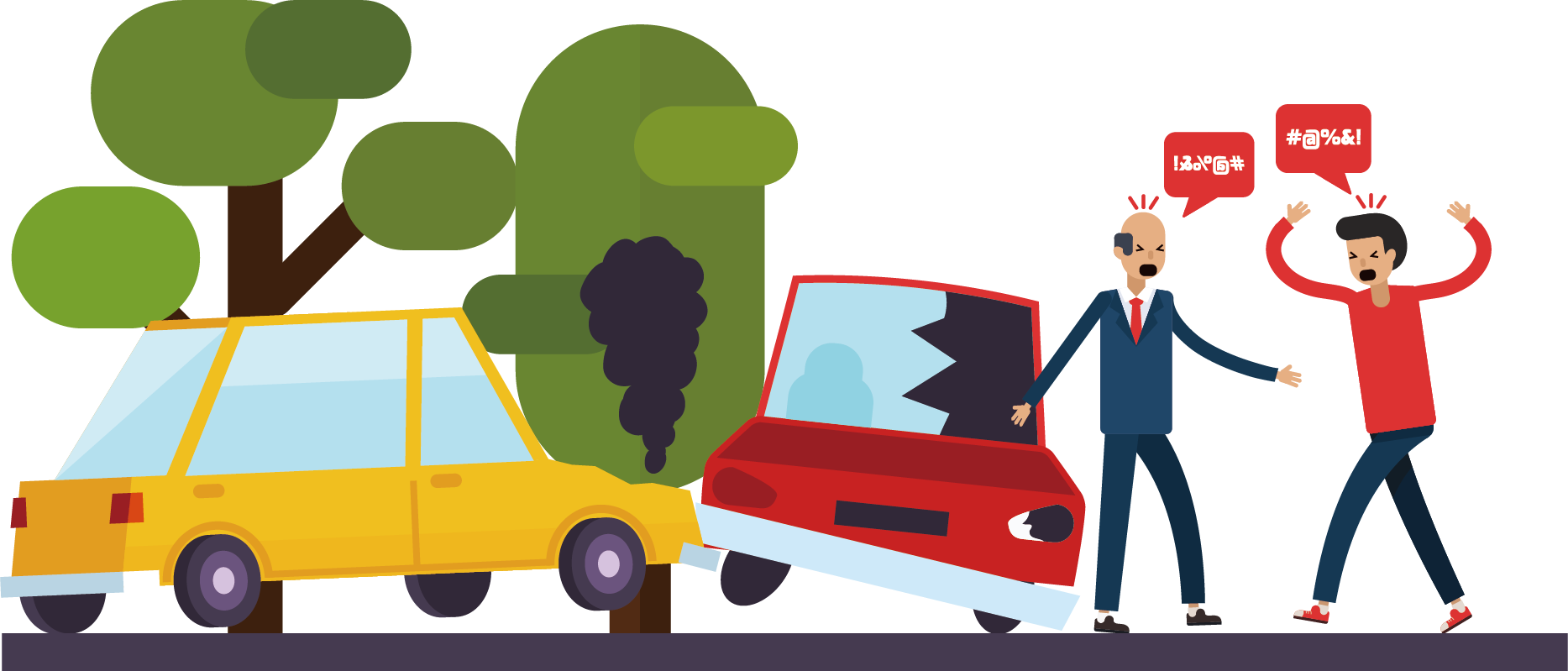 Traffic Collision Car Drawing Euclidean Vector - Traffic Collision (1867x799)