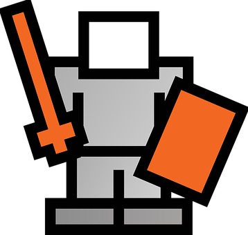 Knight, Swordsman, Sword, Shield, Tile - Sword (358x340)