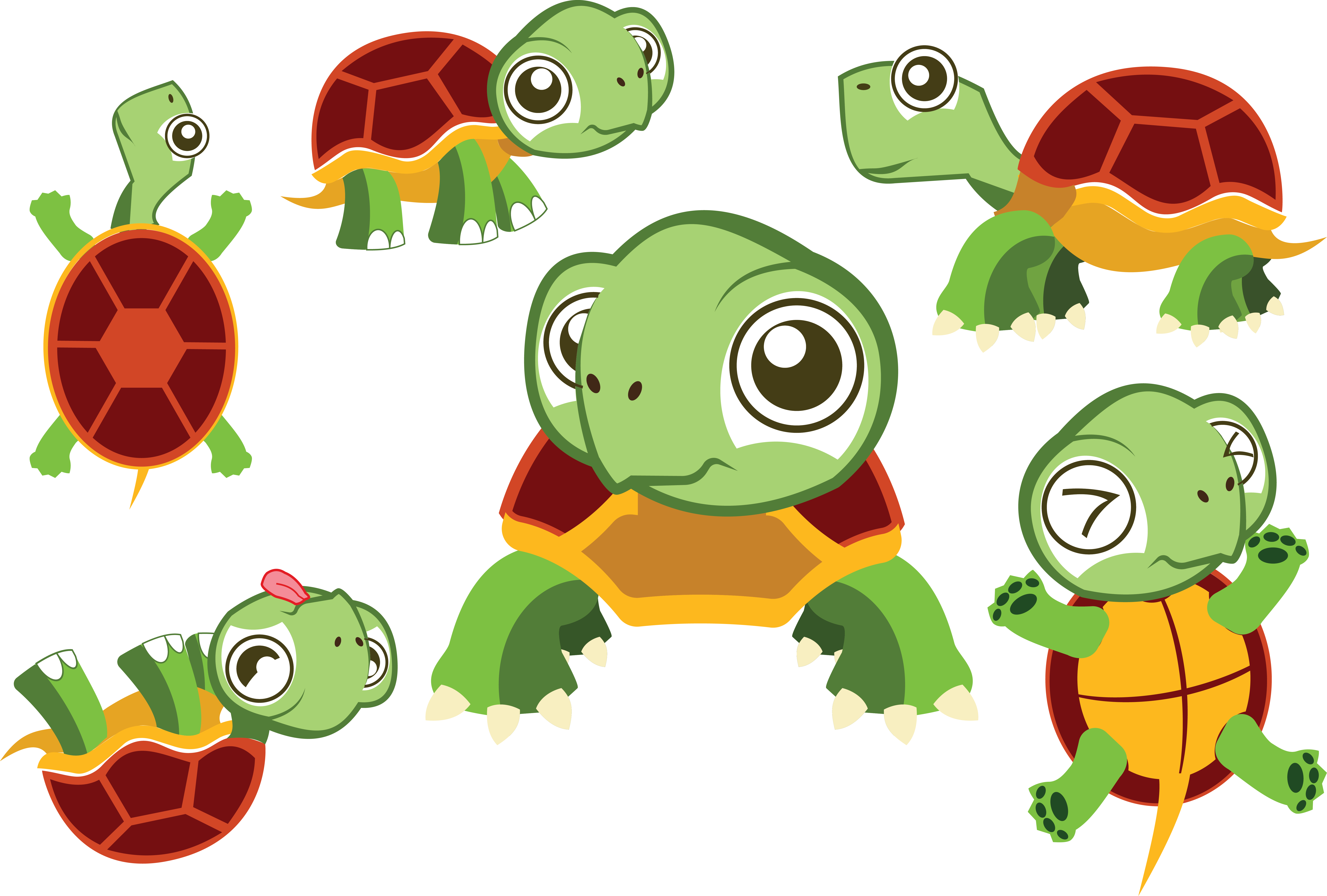 Turtle Cartoon Drawing Clip Art - Черепаха Вектор (7279x4918)