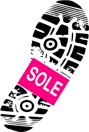 Running Shoe Print Vector (600x535)