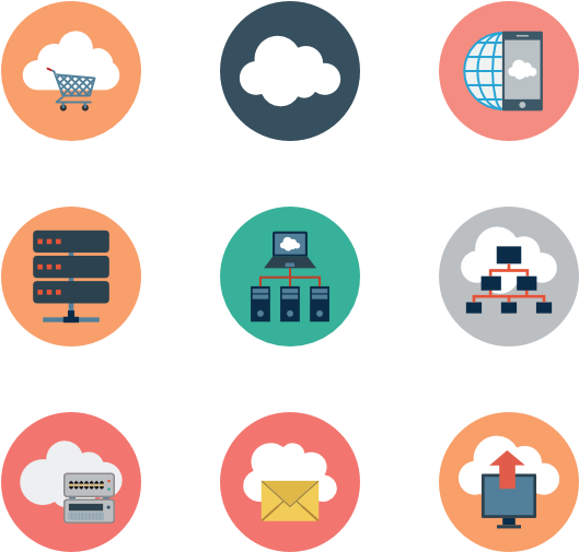 Cloud Computing - Iot Flat Icon (600x564)