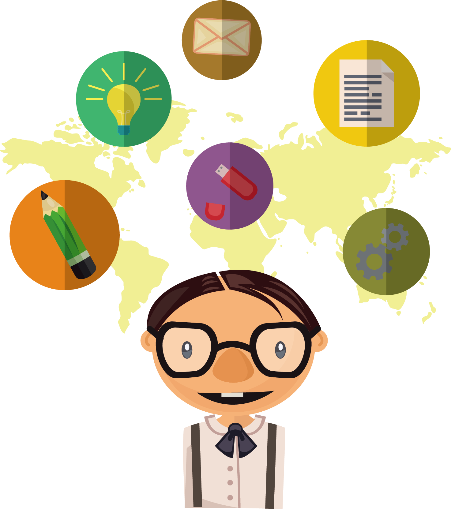 Vector Creative Thinking Man Map Icon - Vector Creative Thinking Man Map Icon (1473x1663)