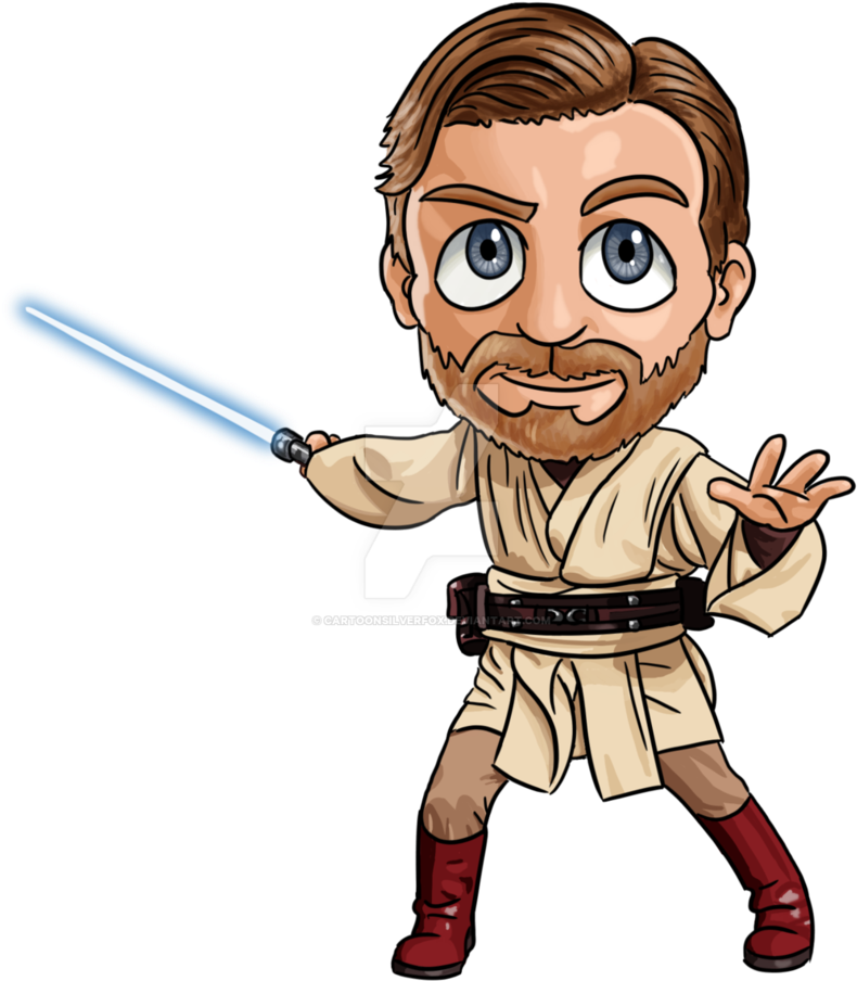 Chibi - Obi Wan Kenobi Cartoon (812x983)