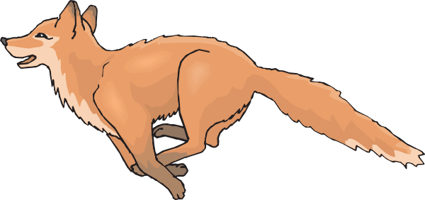 Silver Fox Clipart - Fox Running Transparent Background (600x282)