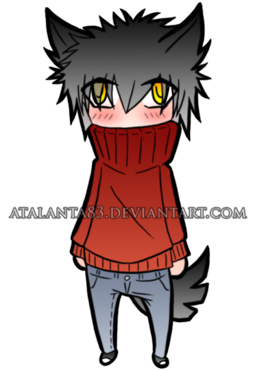 Chibi Wolf By Atalanta83 - Cartoon (400x538)