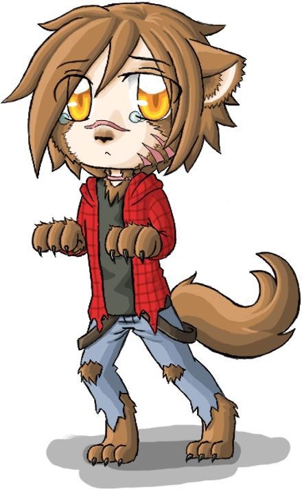 Chibi Anime Wolf Clipart - Drawing (486x816)