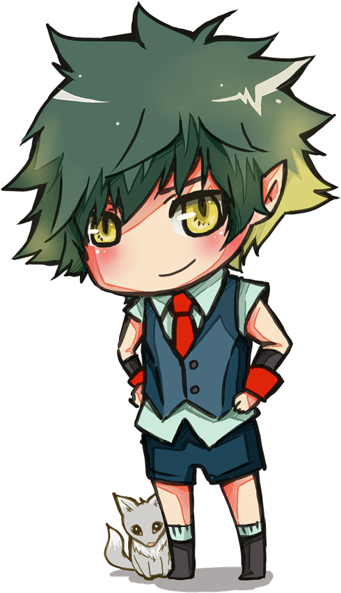 Chibi Wolf By Natsupi - Wolf And Boy Chibi (489x900)