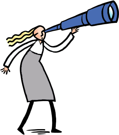 Discover - Looking Through Telescope Illustration (500x500)