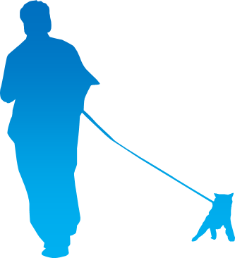 犬を散歩する人のシルエット - Person (333x366)