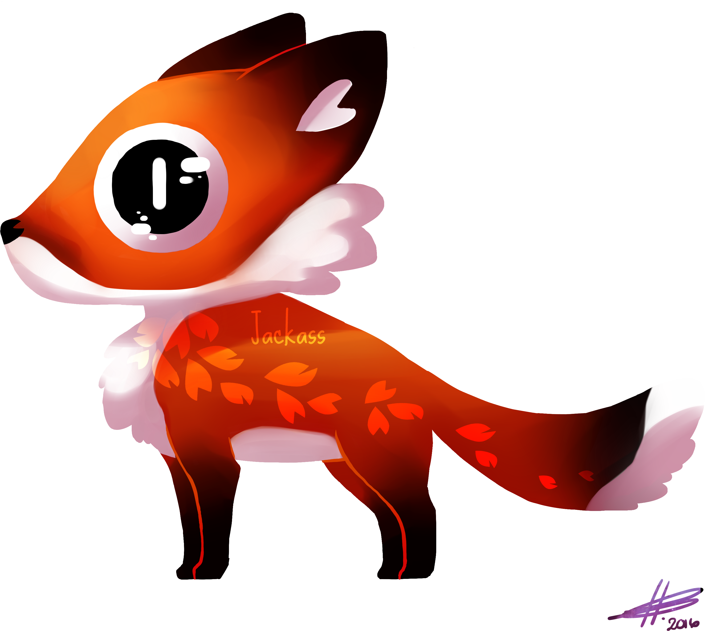 Flower Fox By Jackass-eb - Cartoon (3400x3000)