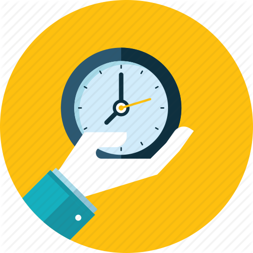Flat Clock Icon - Time Flat Design Png (512x512)