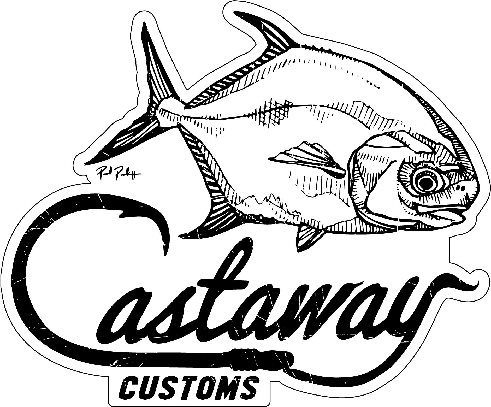Permit Logo Decal - Red Fish Illustration (2048x2048)