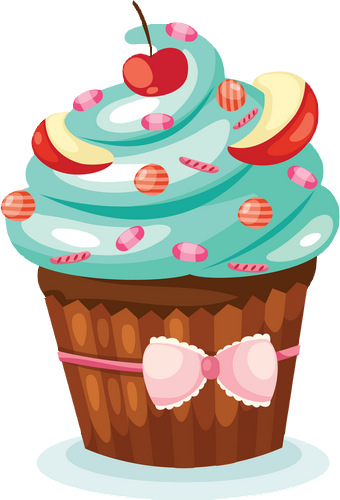 Cupcake Vintage Vector Png (340x500)