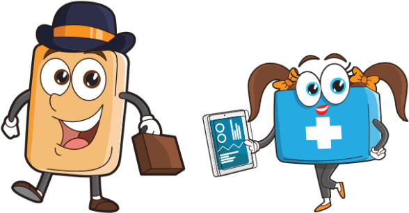 Tommy Tissue And Dina Data - Cartoon (620x348)