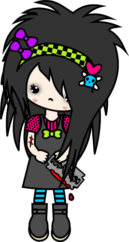 Crochet - Niña Emo Dibujos (267x500)