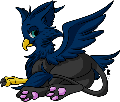 Allocen, Eared Griffon, Fluffy, Griffon, Looking At - Cartoon (512x512)
