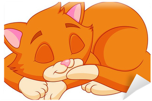 Sleeping Cat Cartoon (400x400)