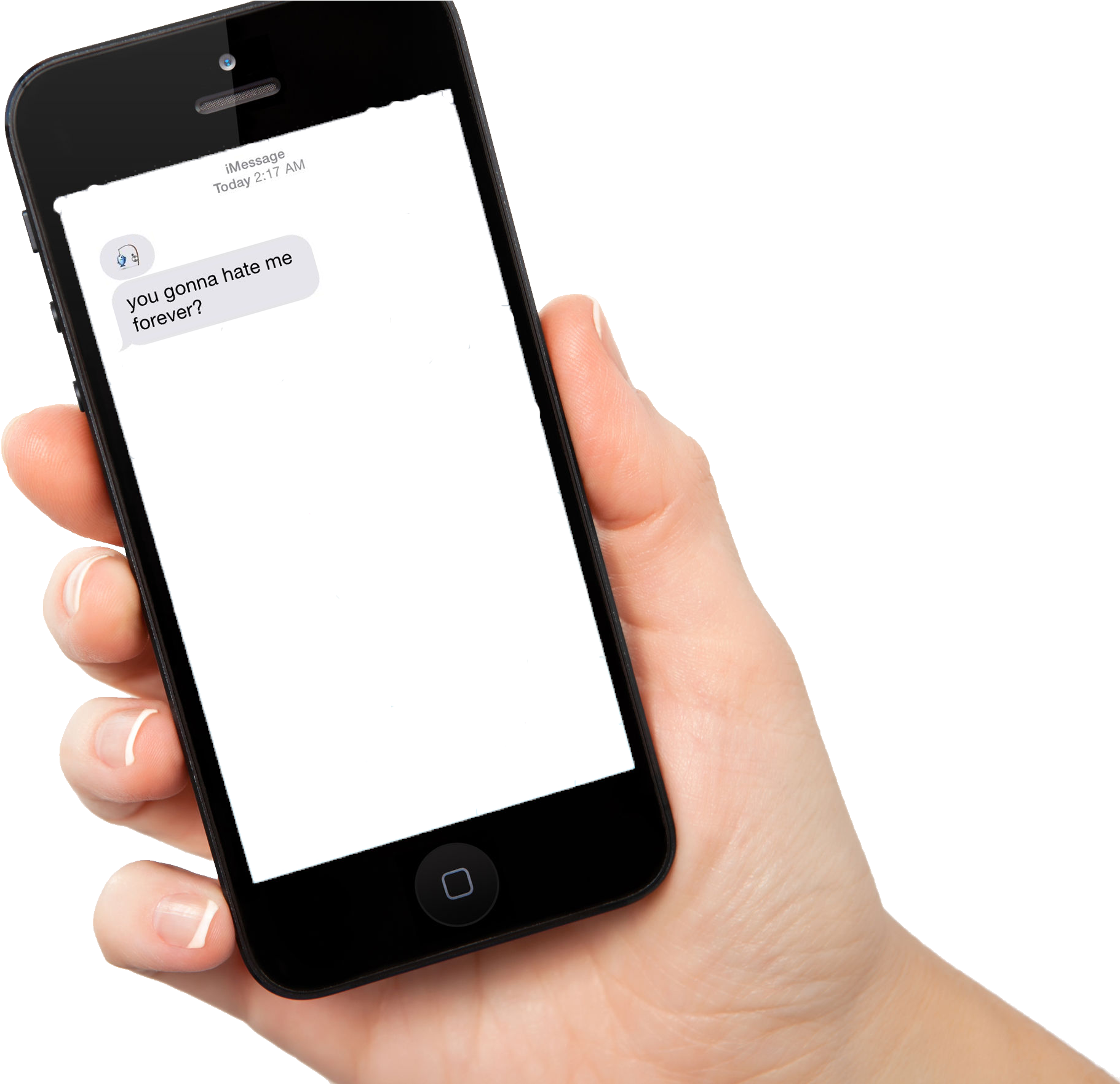   Hand With Iphone Png (2382x1761)