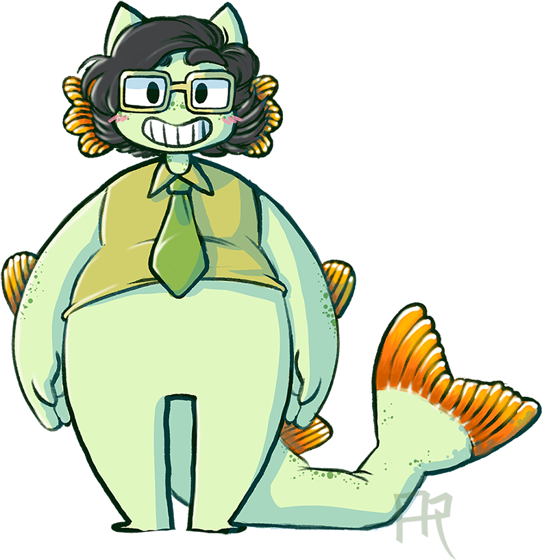 A Lovable Catfish By Wuselig - Cartoon (879x860)