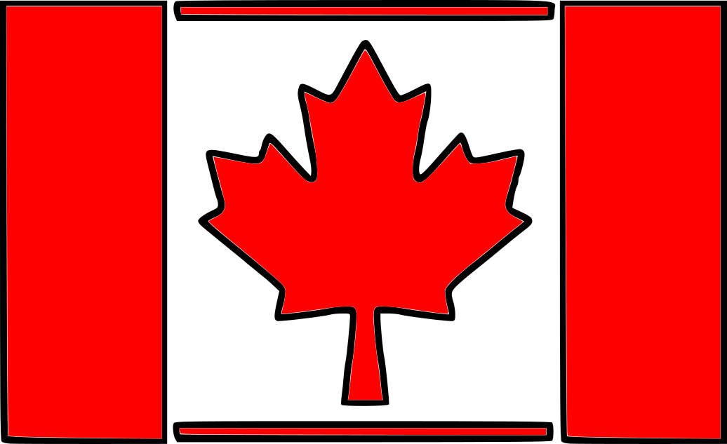Canada Flag Stencil - Canada Flag With Border (1036x633)
