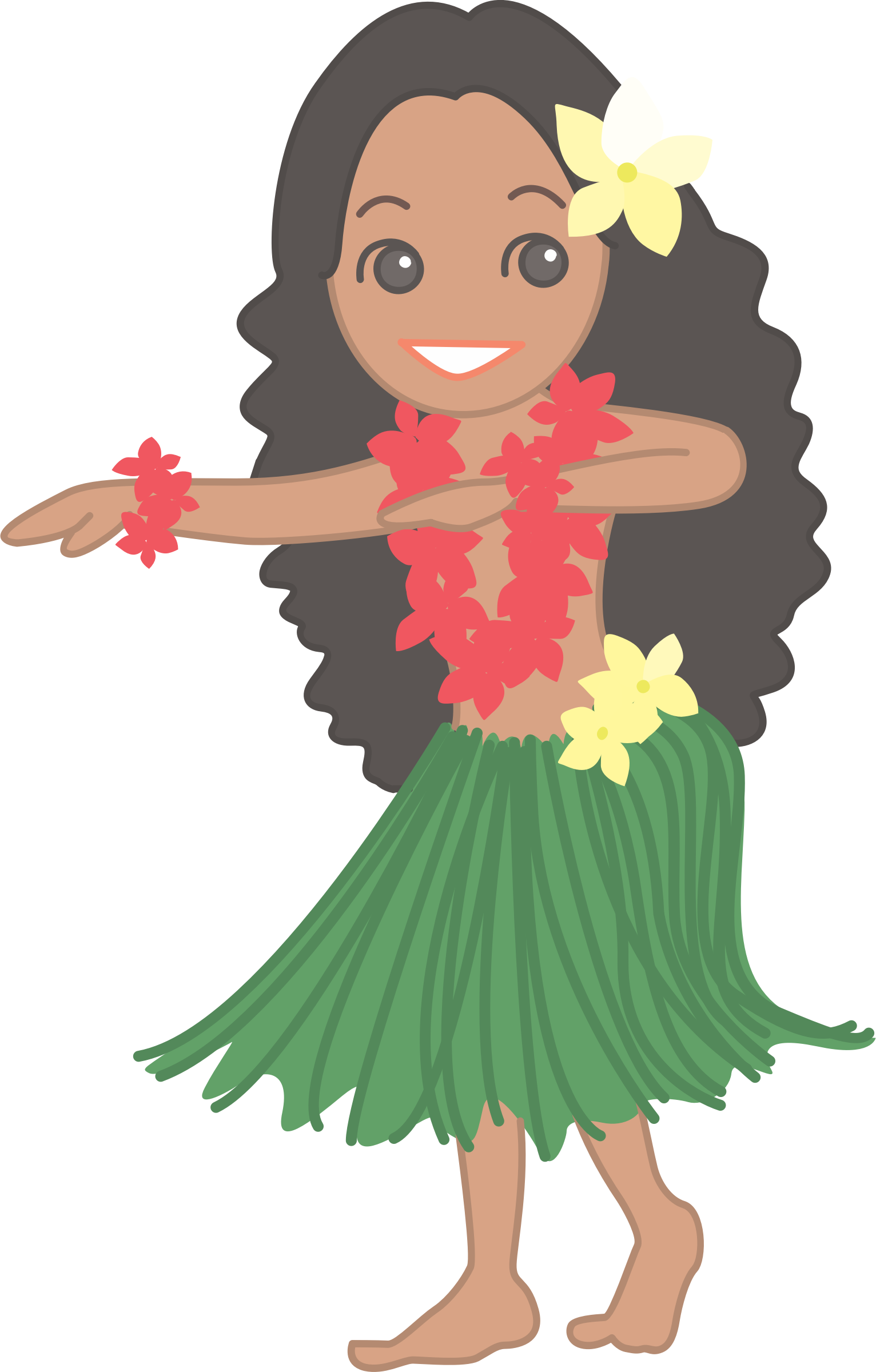 Big Image - Hula Dancer Clip Art (1532x2400)