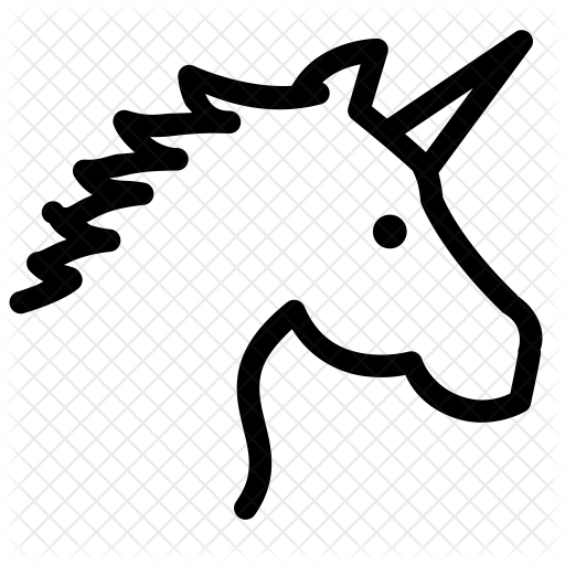 Unicorn Icon - Unicorn Head Flat Icon (512x512)