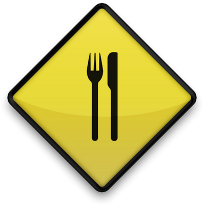 Fork Knife - Traffic Signs (400x400)