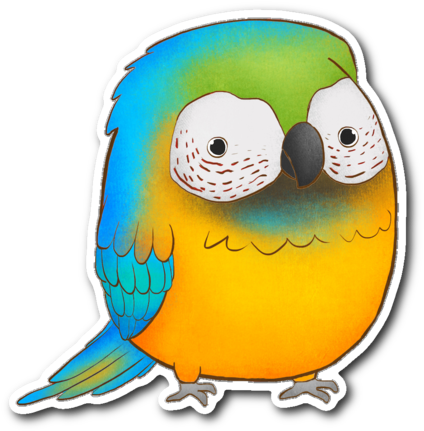 Blue Macaw Sticker - Hyacinth Macaw (480x480)
