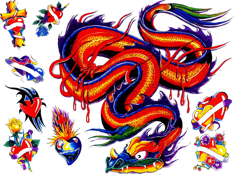 Https - //www - Google - Com/searchq=dolphin Clipart - Colored Flash Tattoo (1024x768)