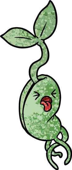 Cartoon Sprouting Seedling - Sprouting (233x550)