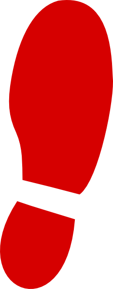 Red Shoe Prints Clip Art (234x595)