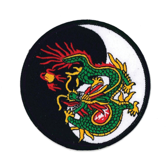 1273 Yin Yang Dragon Patch 4" - Dragon Patch Png (600x600)