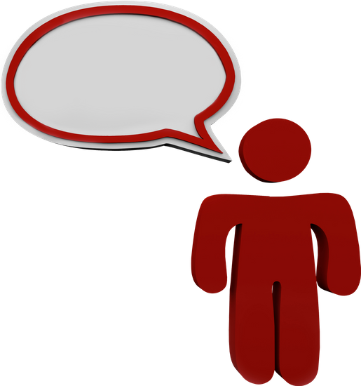Person With Speech Bubble - Speech (515x550)