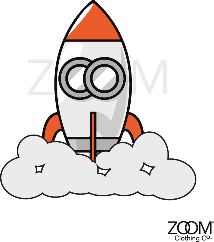 Zoom Rocket Blue T - Cartoon Rocket Ship (708x800)