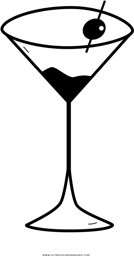Martini Coloring Page - Drawing (1000x1000)