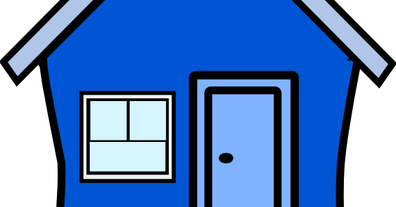 Blaues Haus Clipart (570x299)
