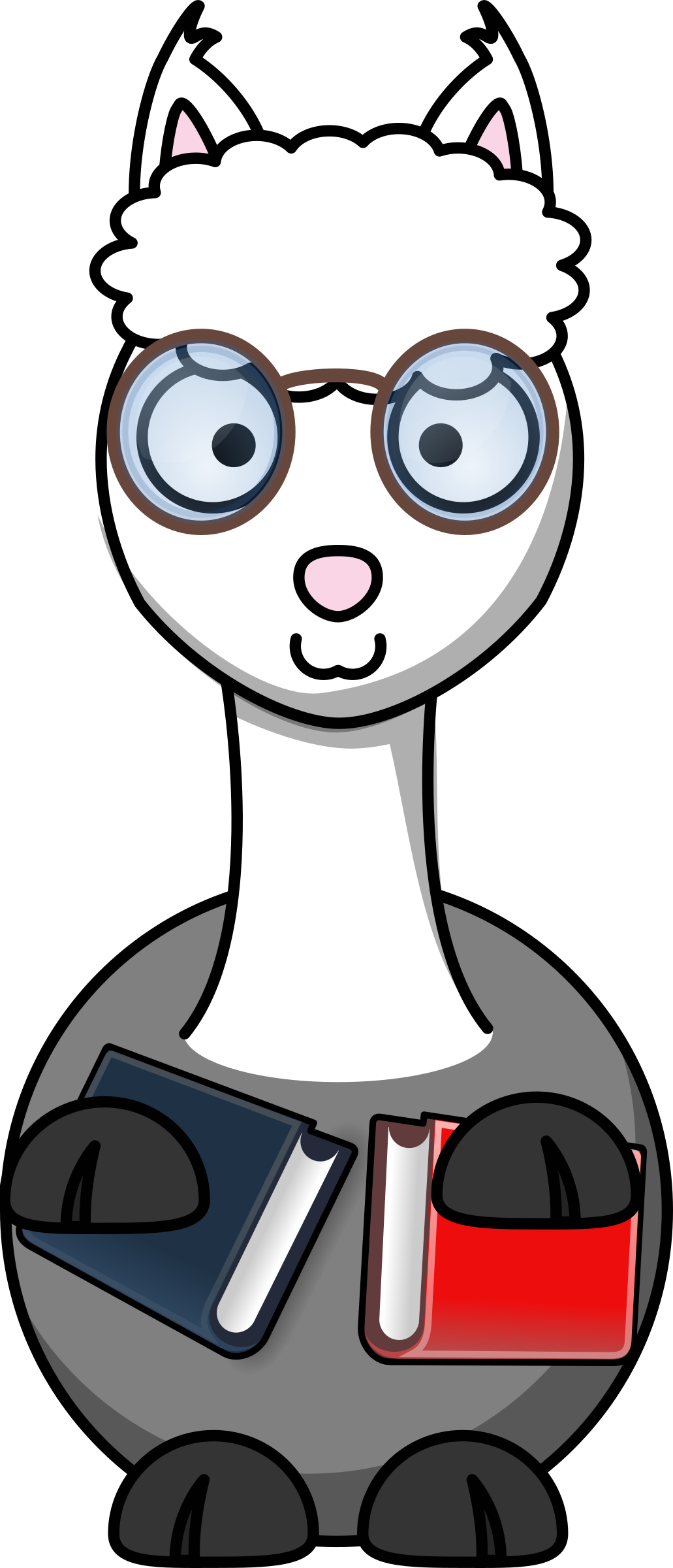 Reading - Cute Cartoon Llama (1031x2400)