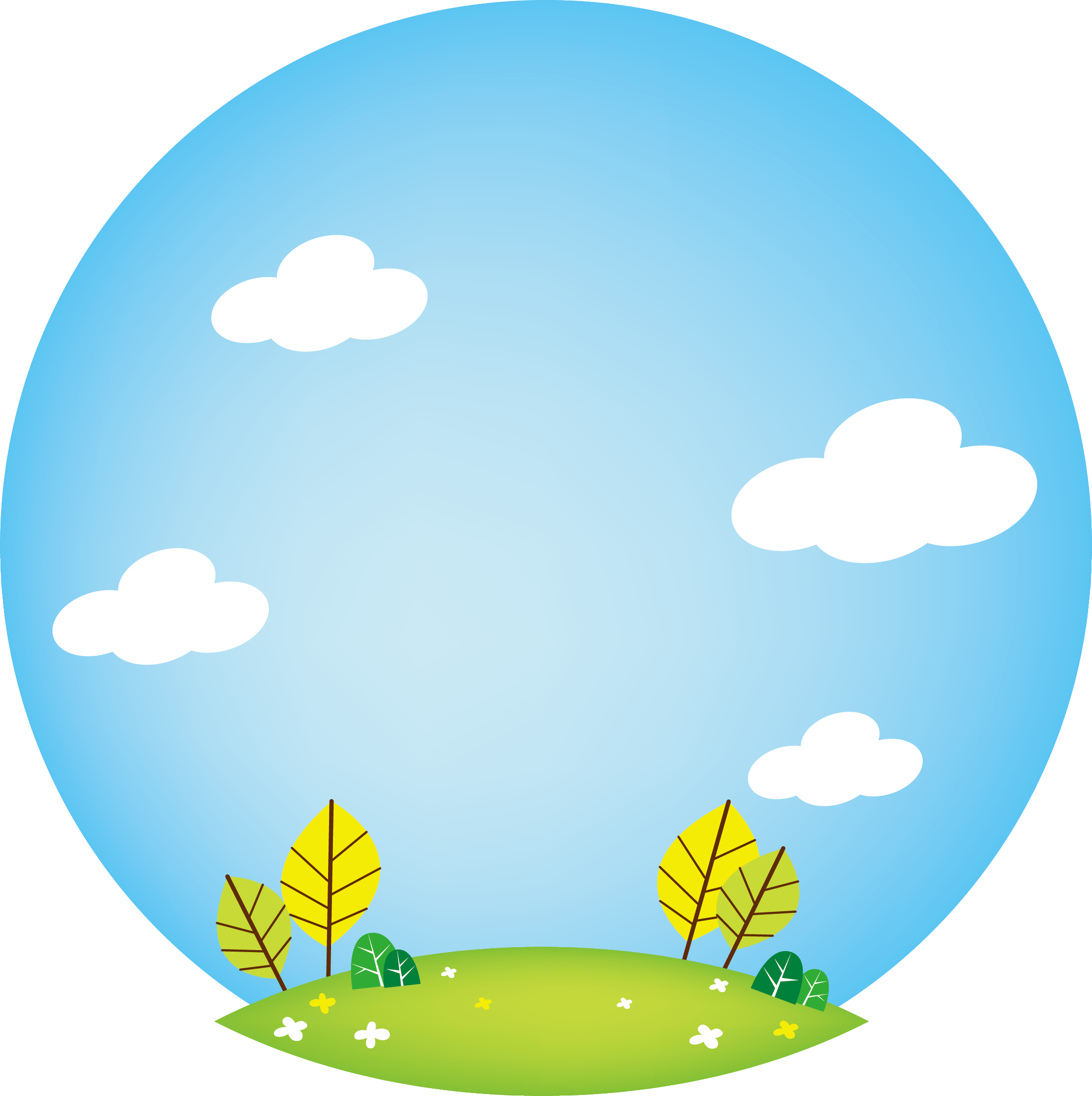 Blue Sky Grass Vector - Circle (2230x2239)